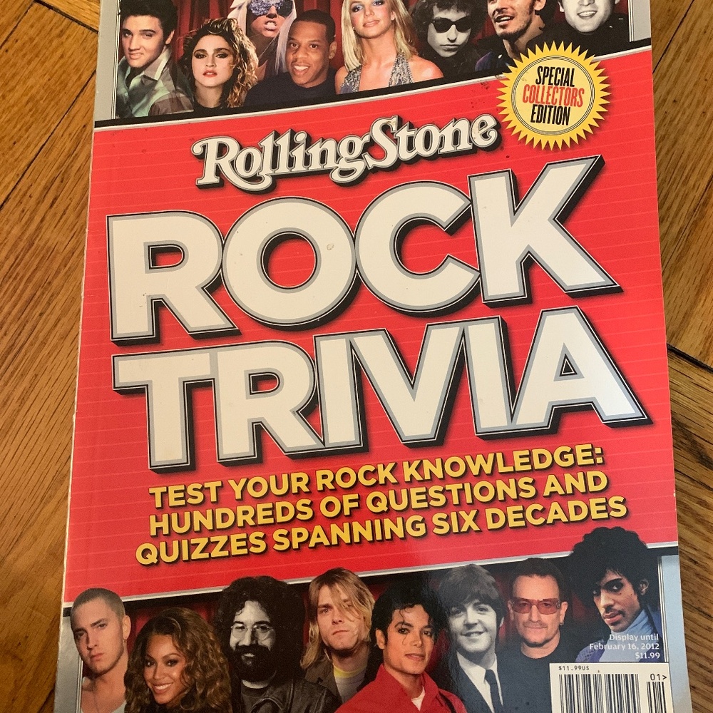 Rolling Stone Magazine rock trivia.